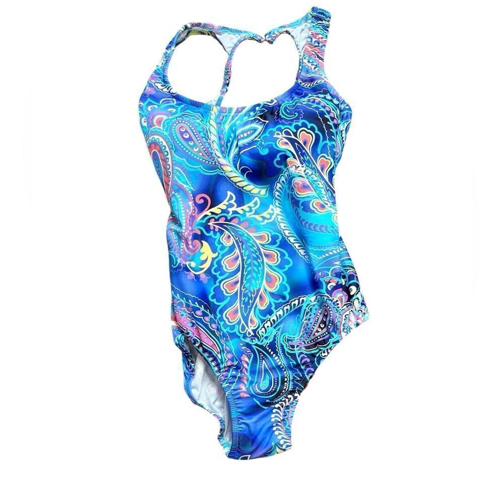 Venus Blue & Pink Paisley One Piece Swimsuit